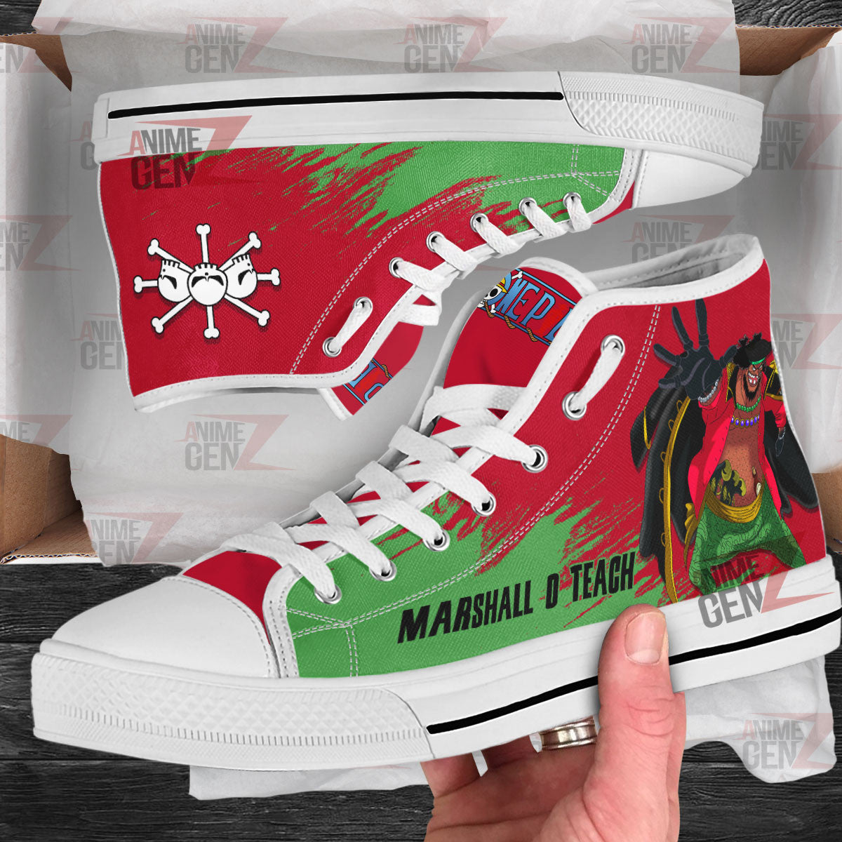 One Piece Marshall D Teach High Top Shoes Custom Anime Sneakers