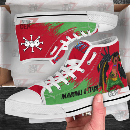 One Piece Marshall D Teach High Top Shoes Custom Anime Sneakers