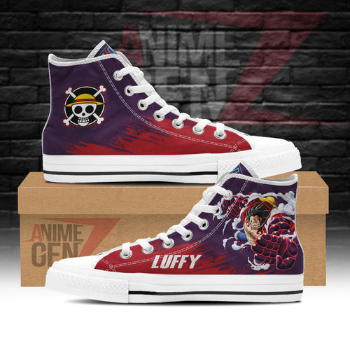 One Piece Monkey D Luffy Gear 4 High Top Shoes Custom Anime Sneakers
