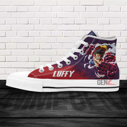 One Piece Monkey D Luffy Gear 4 High Top Shoes Custom Anime Sneakers