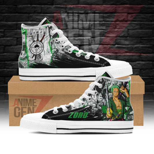 One Piece Roronoa Zoro High Top Shoes Custom Anime Sneakers