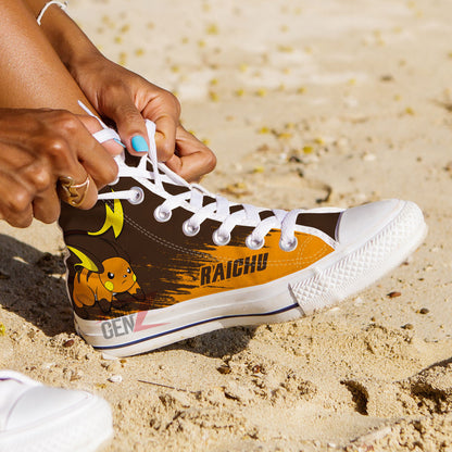 Pokemon Raichu High Top Shoes Custom Anime Sneakers