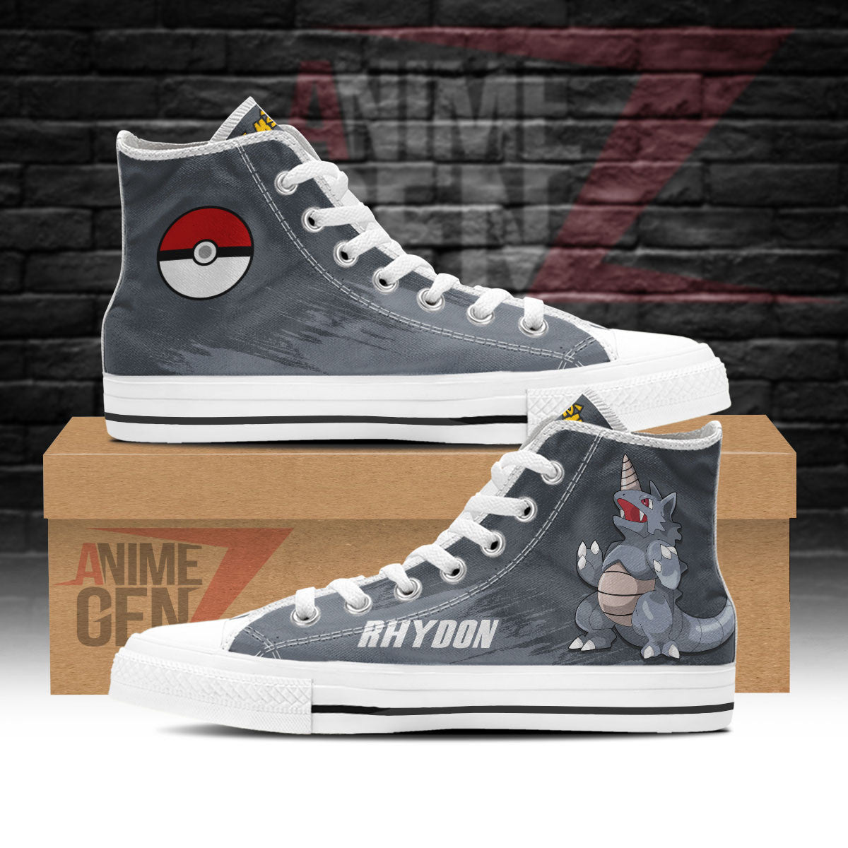 Pokemon Rhydon High Top Shoes Custom Anime Sneakers