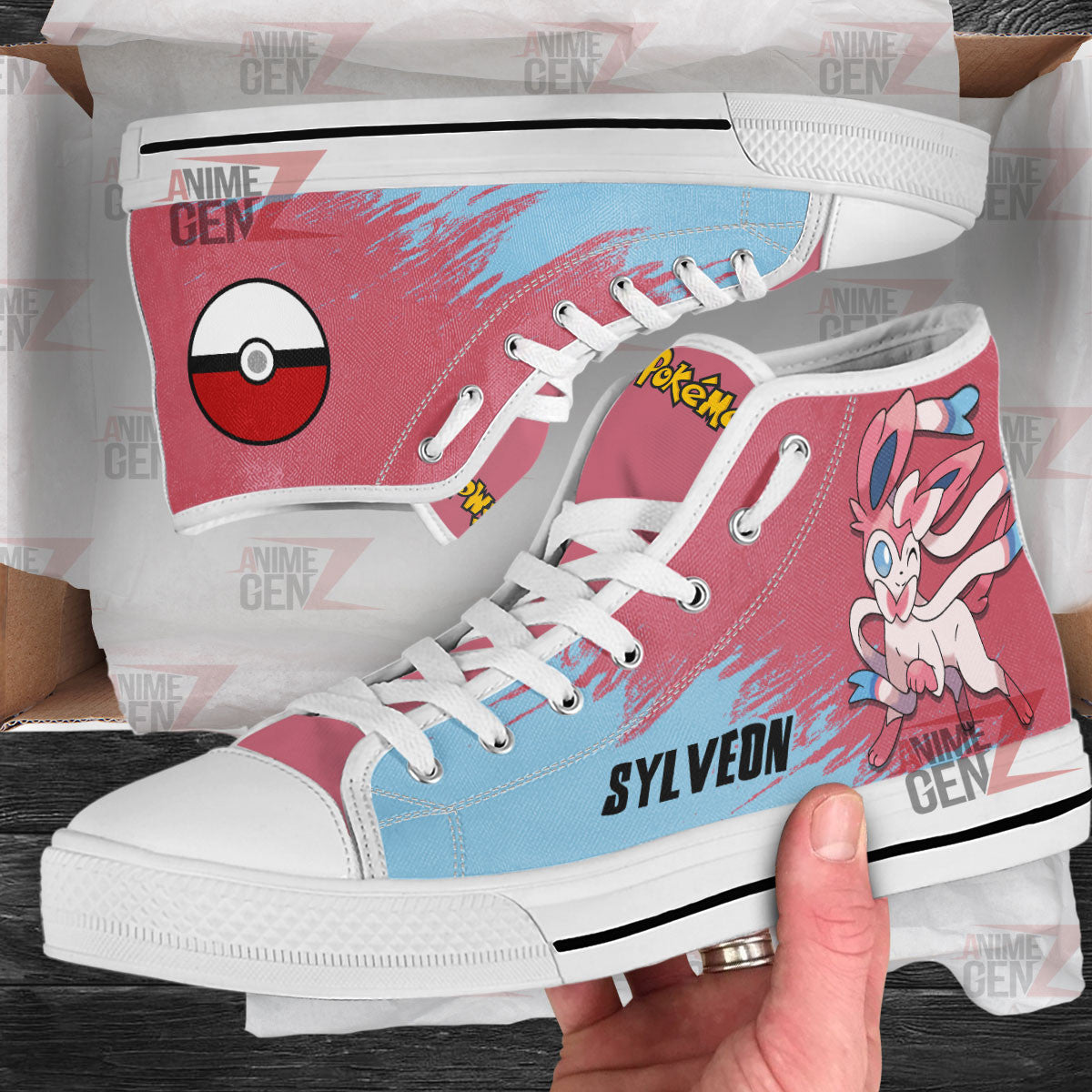 Pokemon Sylveon High Top Shoes Custom Anime Sneakers