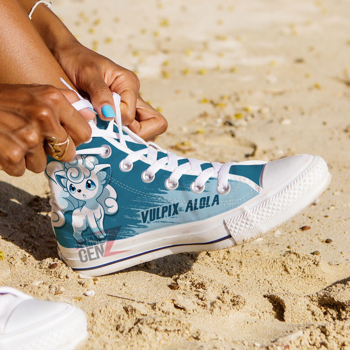 Pokemon Vulpix Alola High Top Shoes Custom Anime Sneakers