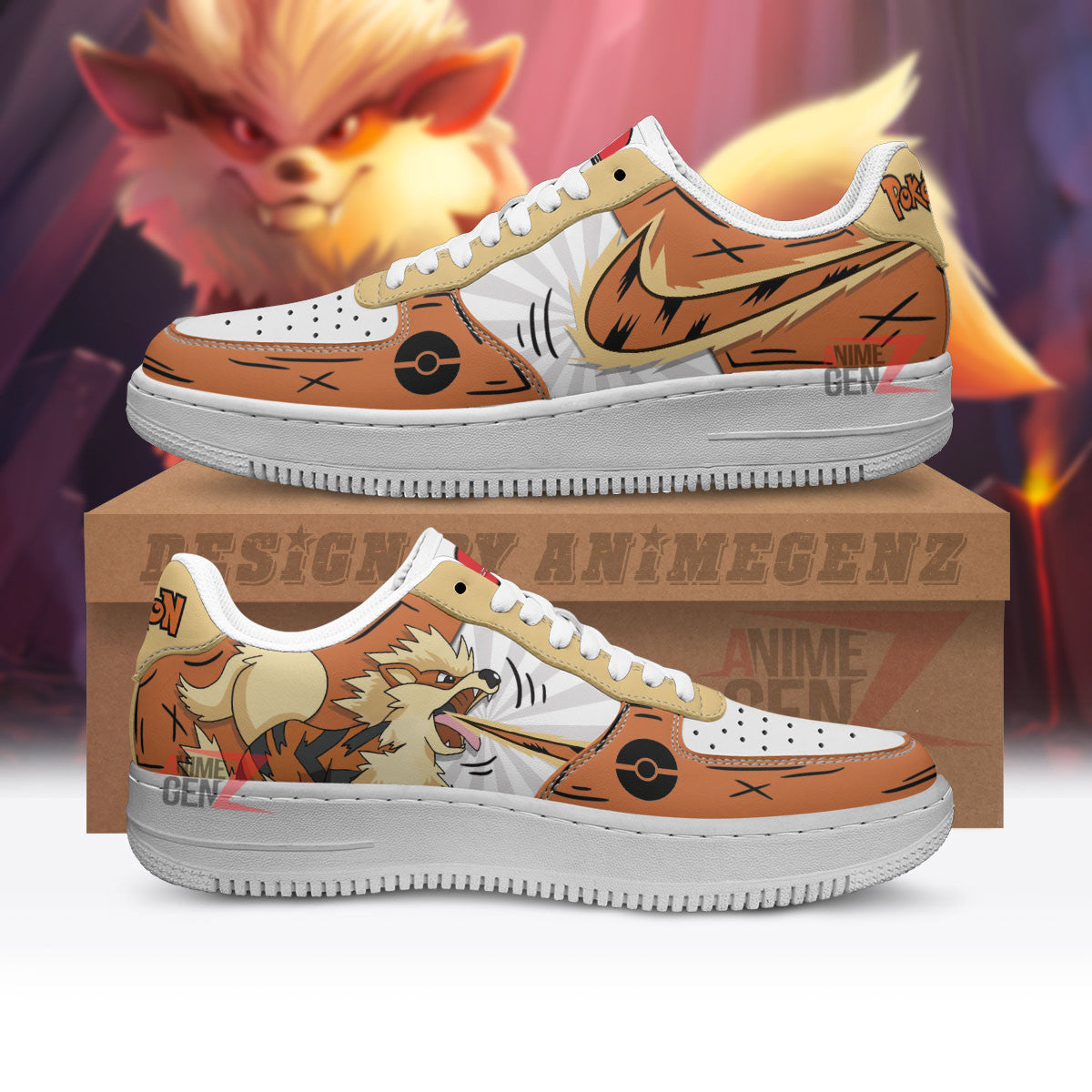 Pokemon Arcanine Air Sneakers Custom Anime Shoes