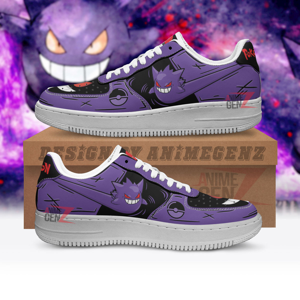 Pokemon Gengar Air Sneakers Custom Anime Shoes