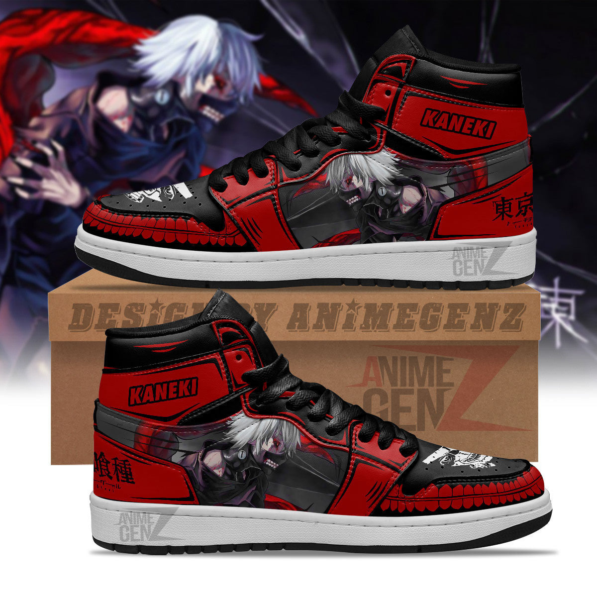 Tokyo Ghoul Ken Kaneki JD Sneakers Custom Anime Shoes