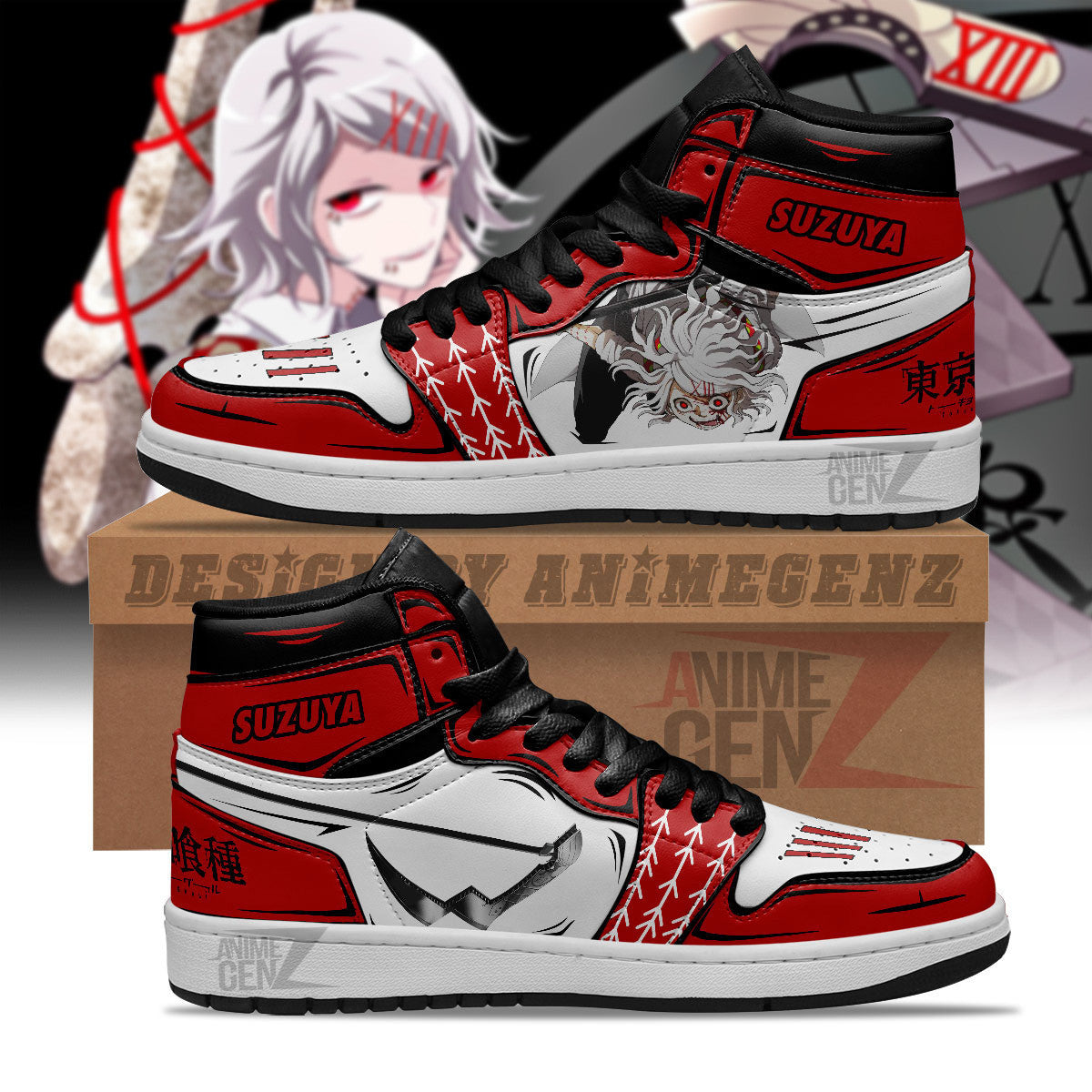 Tokyo Ghoul Suzuya Juuzou JD Sneakers Custom Anime Shoes