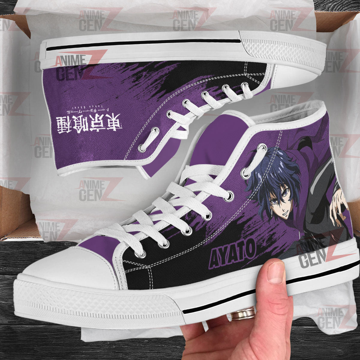 Tokyo Ghoul Ayato Kirishima High Top Shoes Custom Anime Shoes