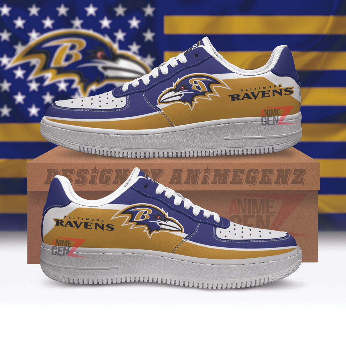 Baltimore Ravens Air Sneakers NFL Custom Sports Shoes