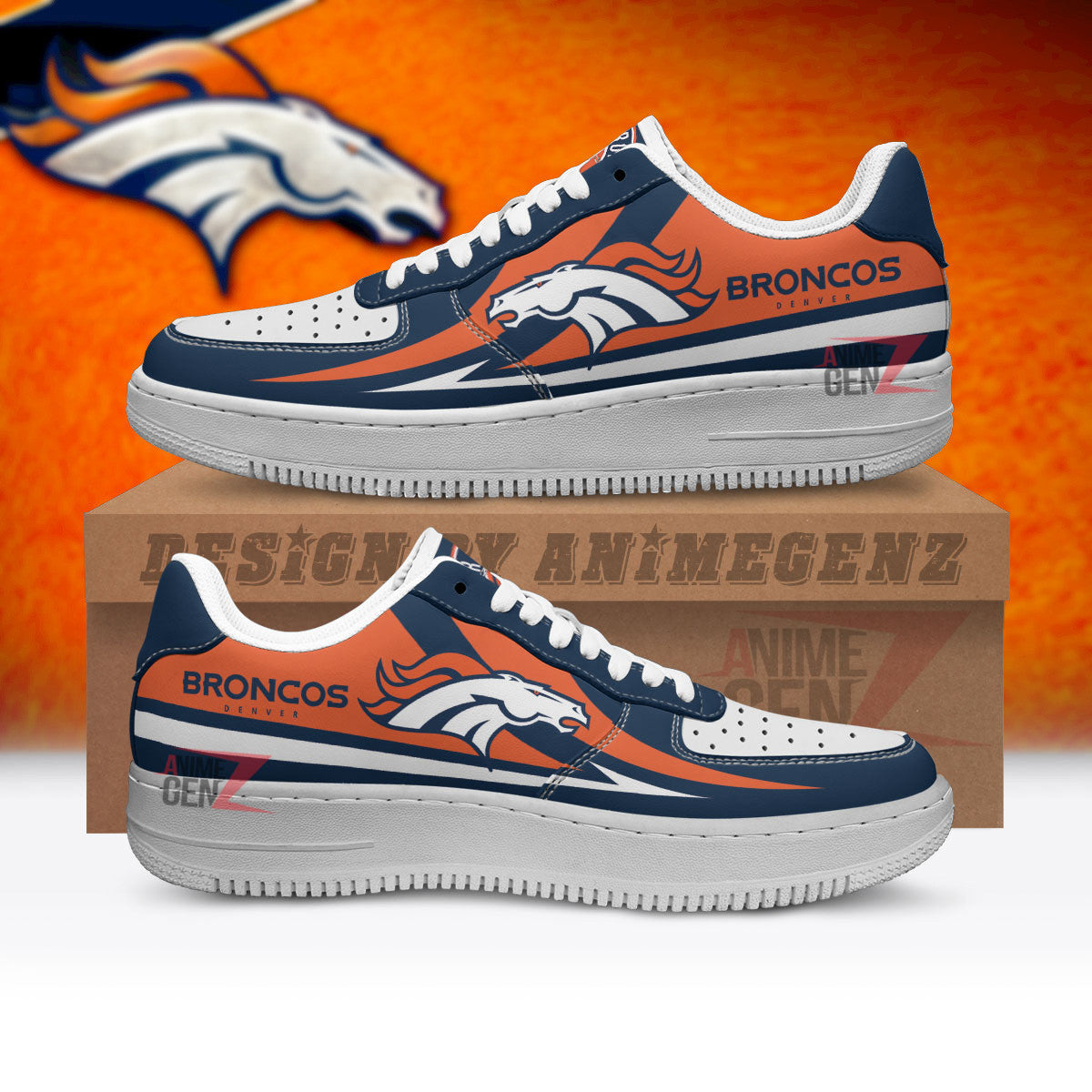 Denver Broncos Air Sneakers NFL Custom Sports Shoes