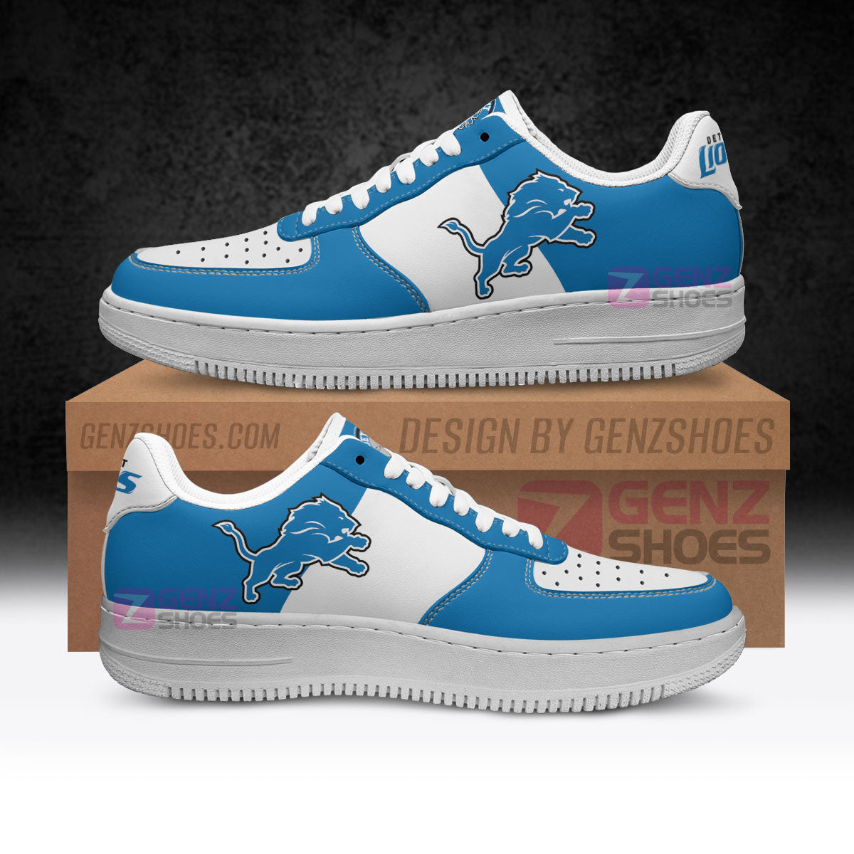 Detroit Lions Air Sneakers NFL Custom Sports Shoes