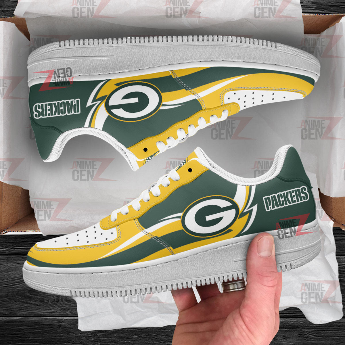 Green Bay Packers Air Sneakers NFL Custom Sports Shoes