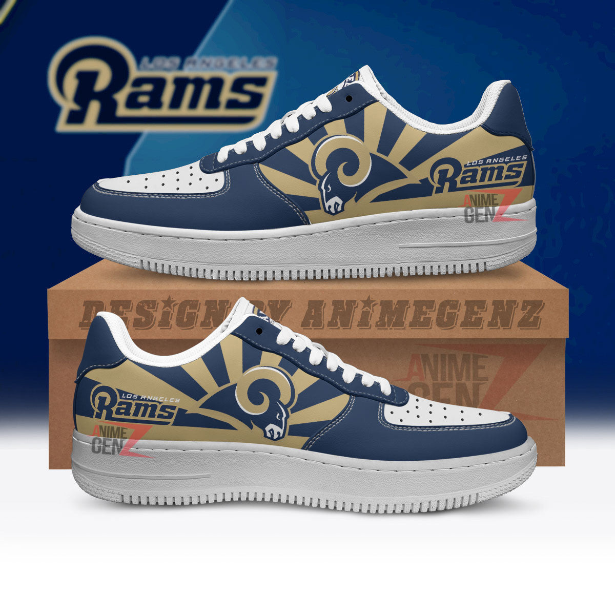 Los Angeles Rams Air Sneakers NFL Custom Sports Shoes