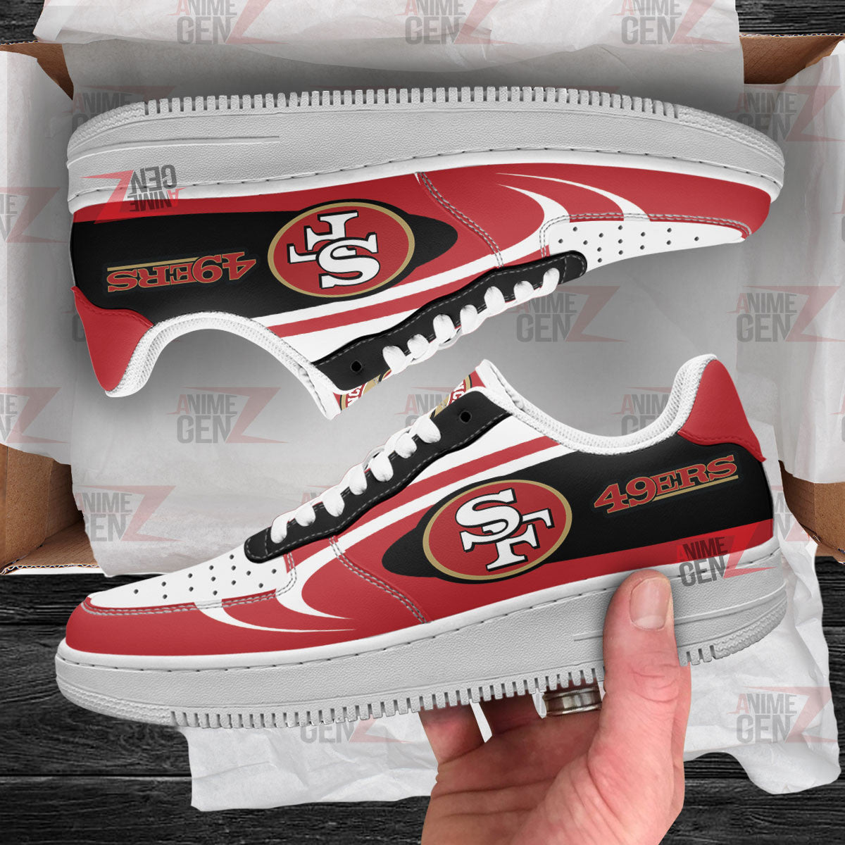 San Francisco 49ers Air Sneakers NFL Custom Sports Shoes