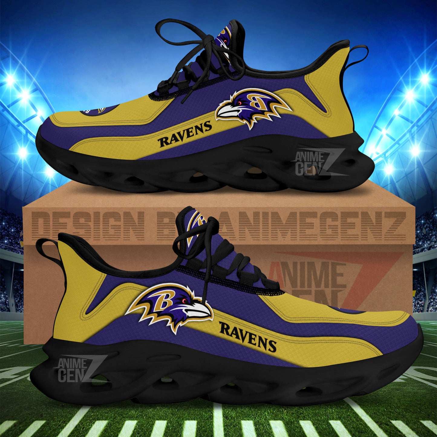 Baltimore Ravens Clunky Sneakers NFL Custom Sport Shoes