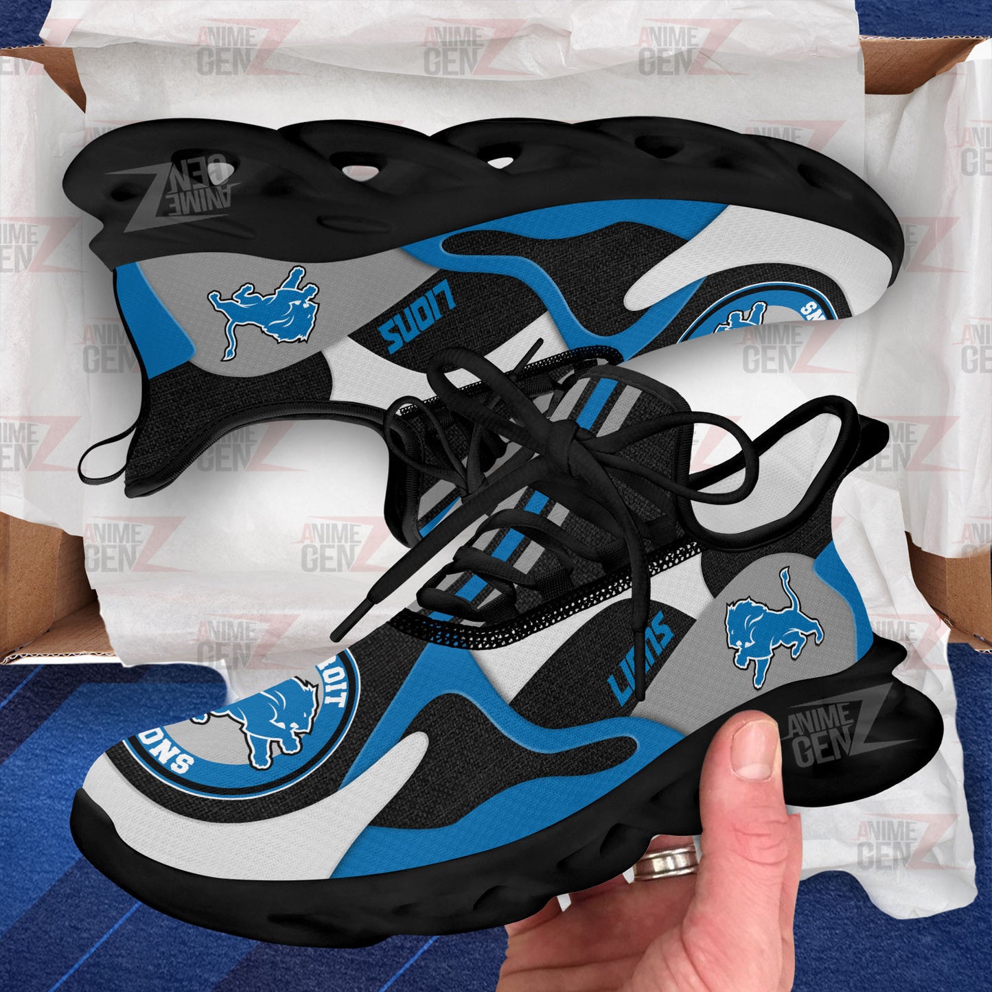 Detroit Lions Clunky Sneakers NFL Custom Sport Shoes