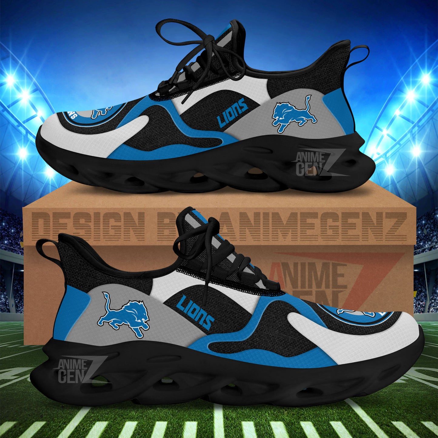Detroit Lions Clunky Sneakers NFL Custom Sport Shoes