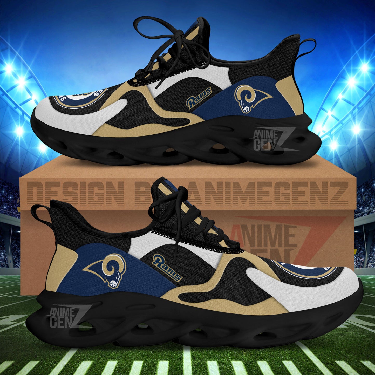 Los Angeles Rams Clunky Sneakers NFL Custom Sport Shoes
