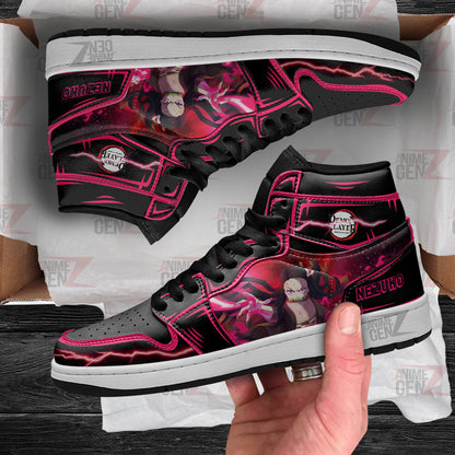 Demon Slayer Nezuko JD Sneakers Black Cool Style Custom Anime Shoes