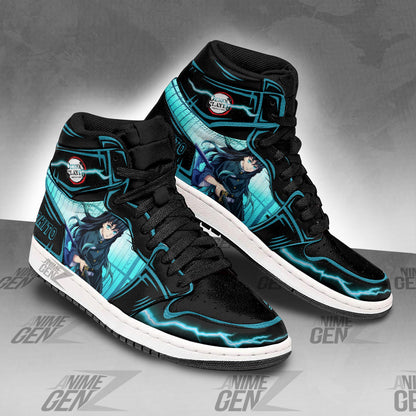 Demon Slayer Tokito JD Sneakers Black Cool Style Custom Anime Shoes