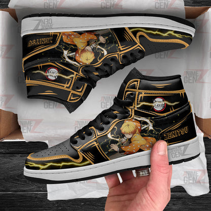 Demon Slayer Zenitsu JD Sneakers Black Cool Style Custom Anime Shoes