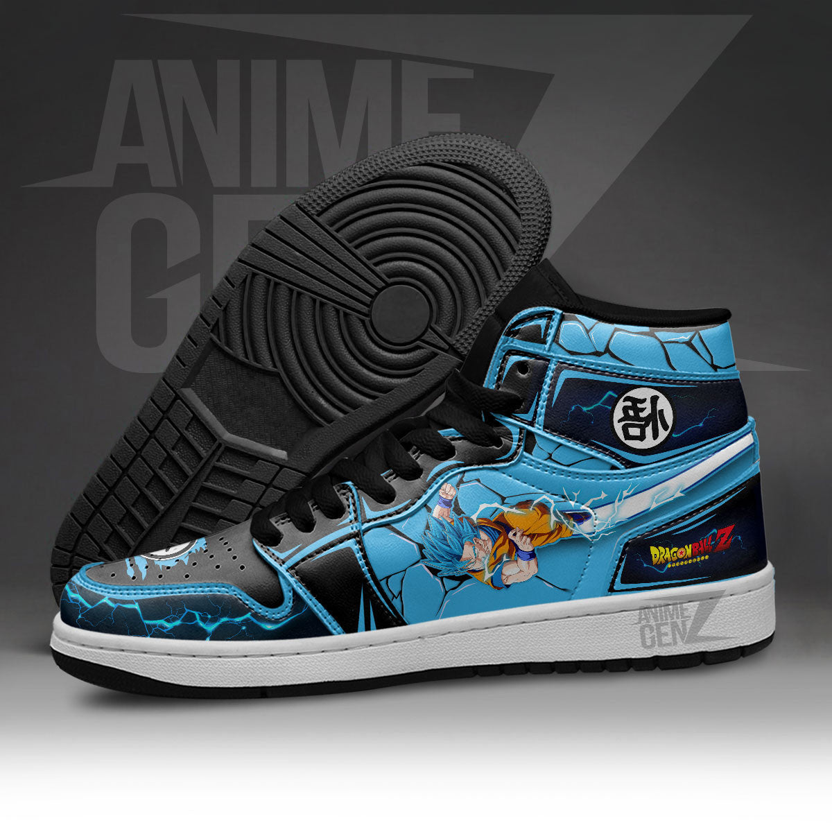 Dragon Ball Goku Super Saiyan Blue JD Sneakers Custom Anime Shoes