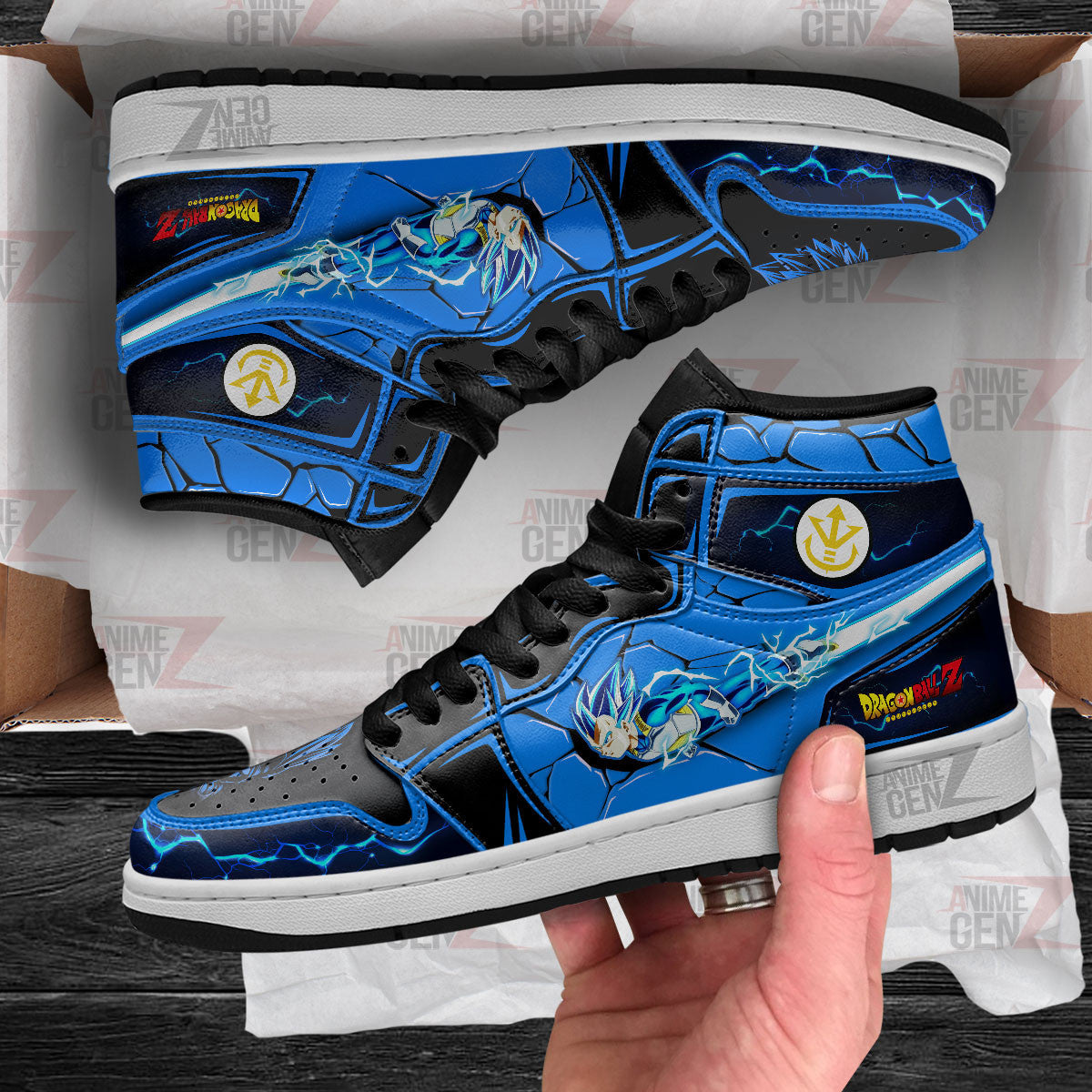 Dragon Ball Vegeta Super Saiyan Blue JD Sneakers Custom Anime Shoes