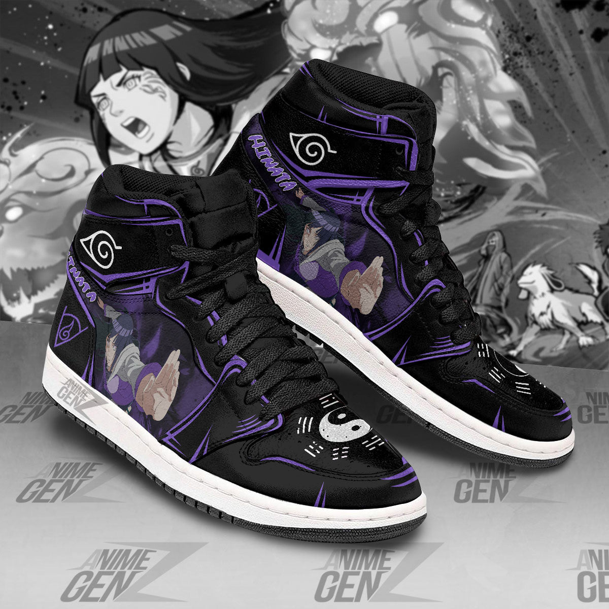 Naruto Hinata JD Sneakers Custom Anime Shoes