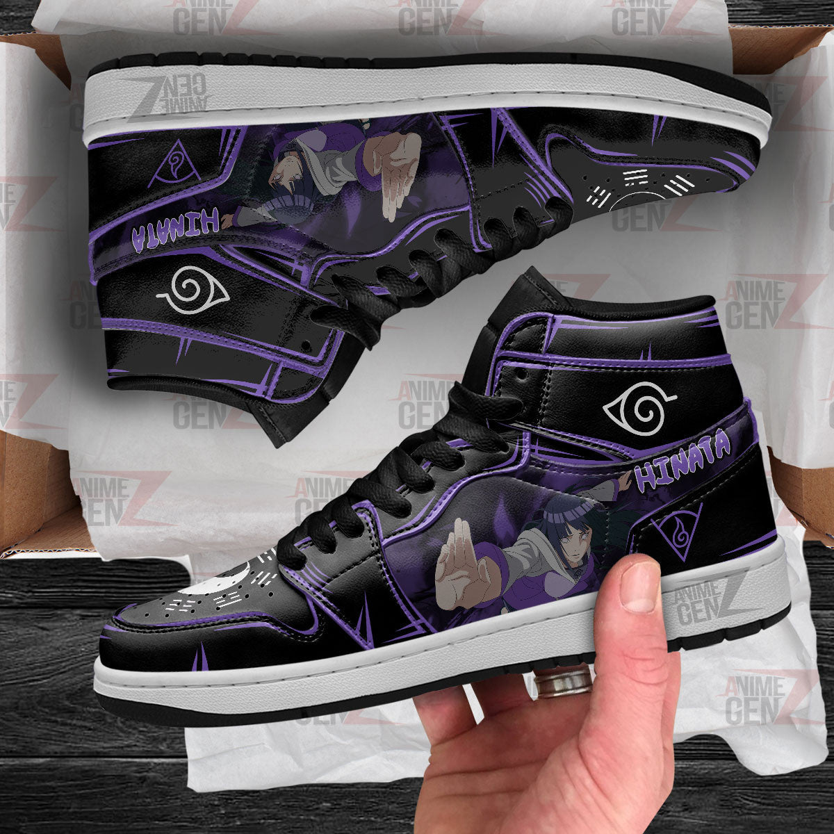 Naruto Hinata JD Sneakers Custom Anime Shoes