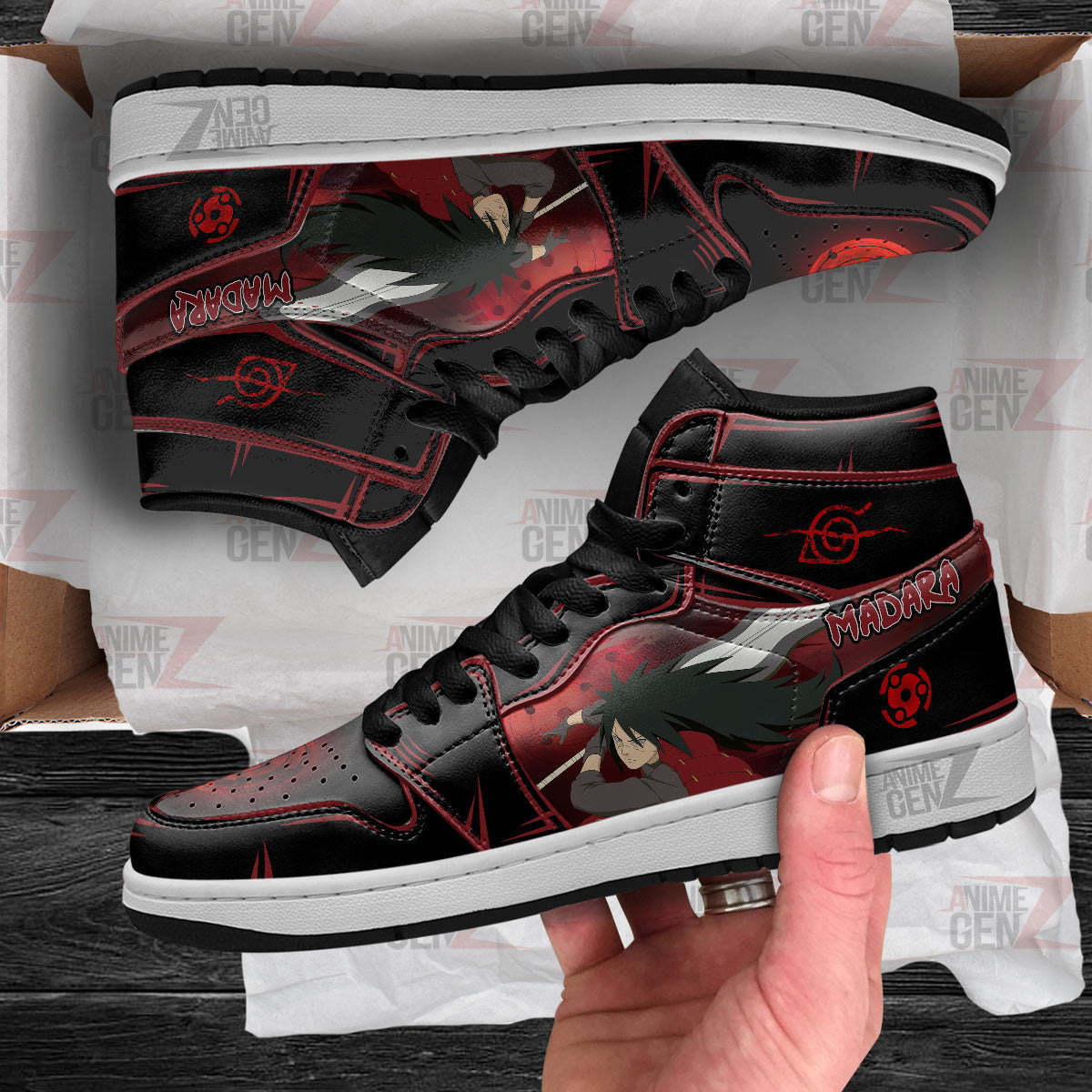 Naruto Madara Uchiha JD Sneakers Custom Anime Shoes