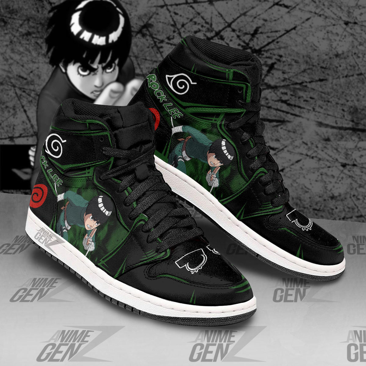 Naruto Rock Lee JD Sneakers Custom Anime Shoes