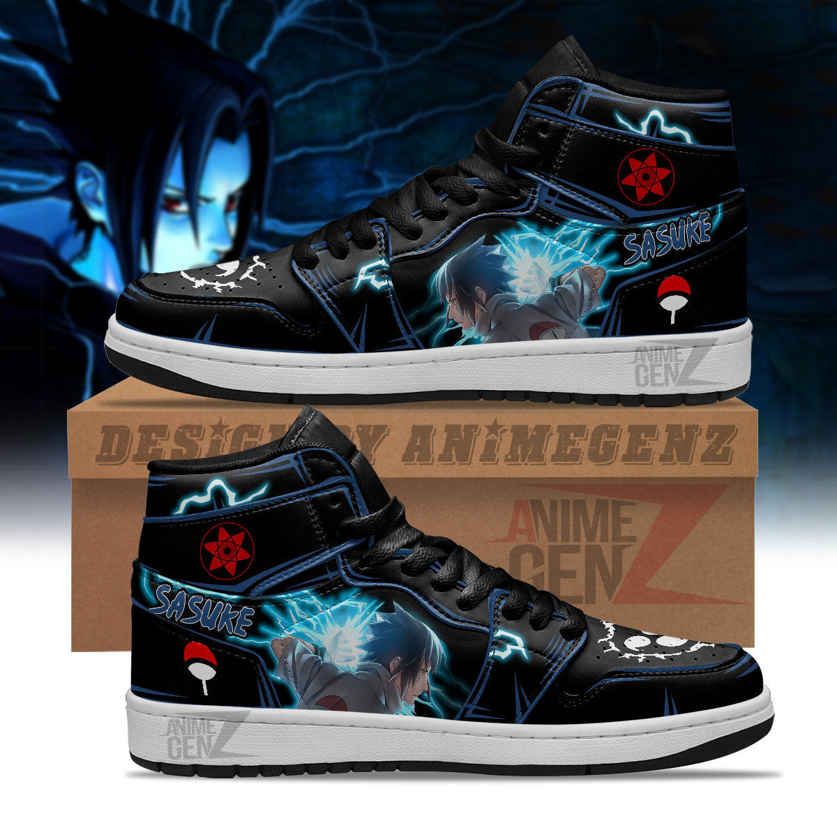 Naruto Uchiha Sasuke JD Sneakers Custom Anime Shoes
