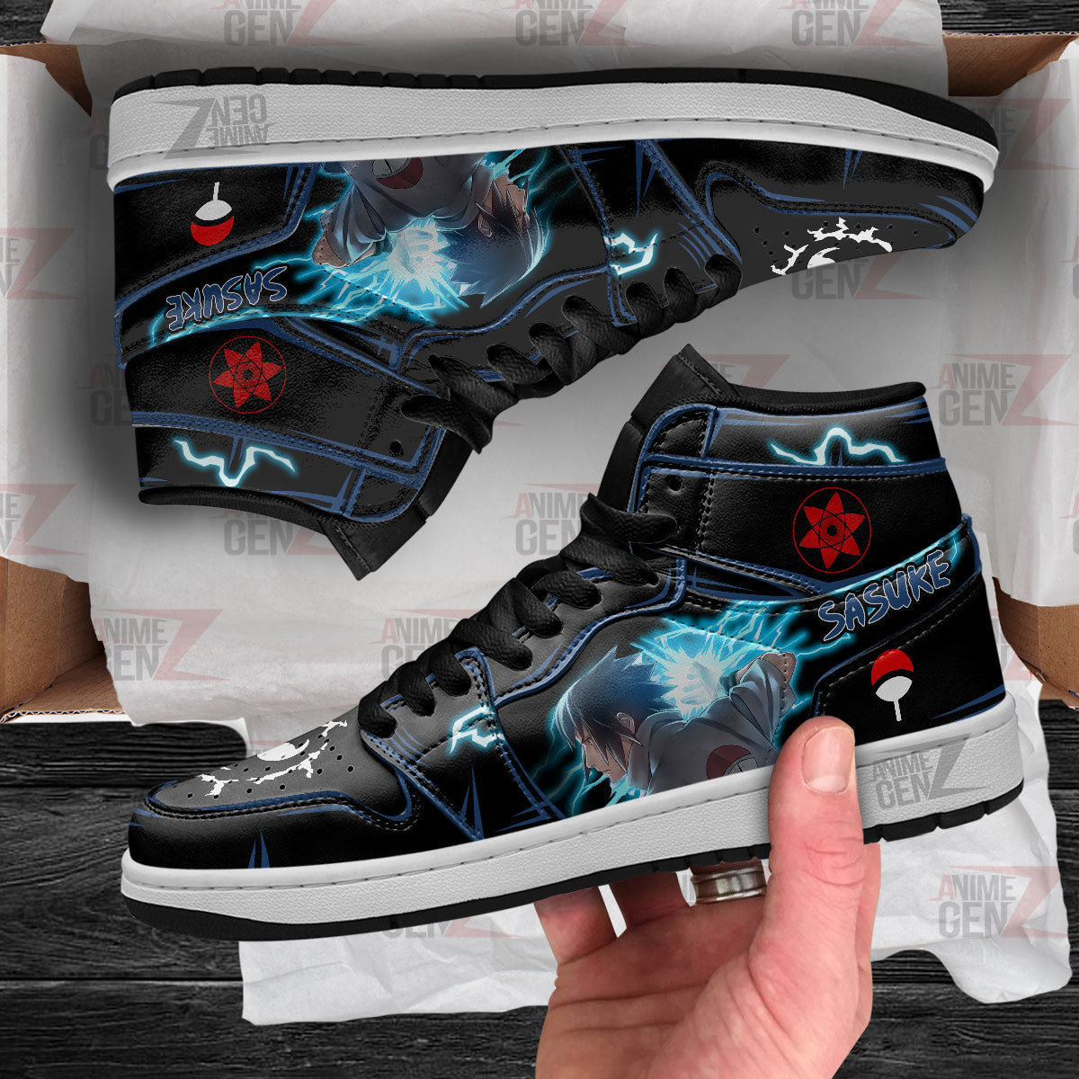 Naruto Uchiha Sasuke JD Sneakers Custom Anime Shoes