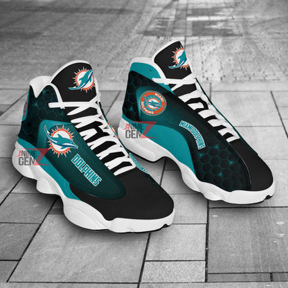 Miami Dolphins Air Jordan 13 Sneakers NFL Custom Sport Shoes