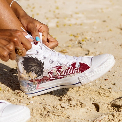 Death Note L High Top Shoes Custom Anime Shoes