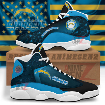 Los Angeles Chargers Air Jordan 13 Sneakers NFL Custom Sport Shoes