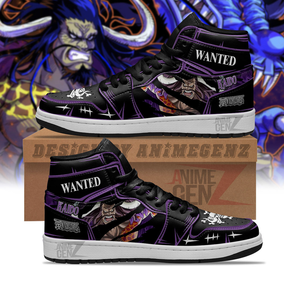 One Piece Four Emperors-Kaido JD Sneakers Custom Anime Shoes