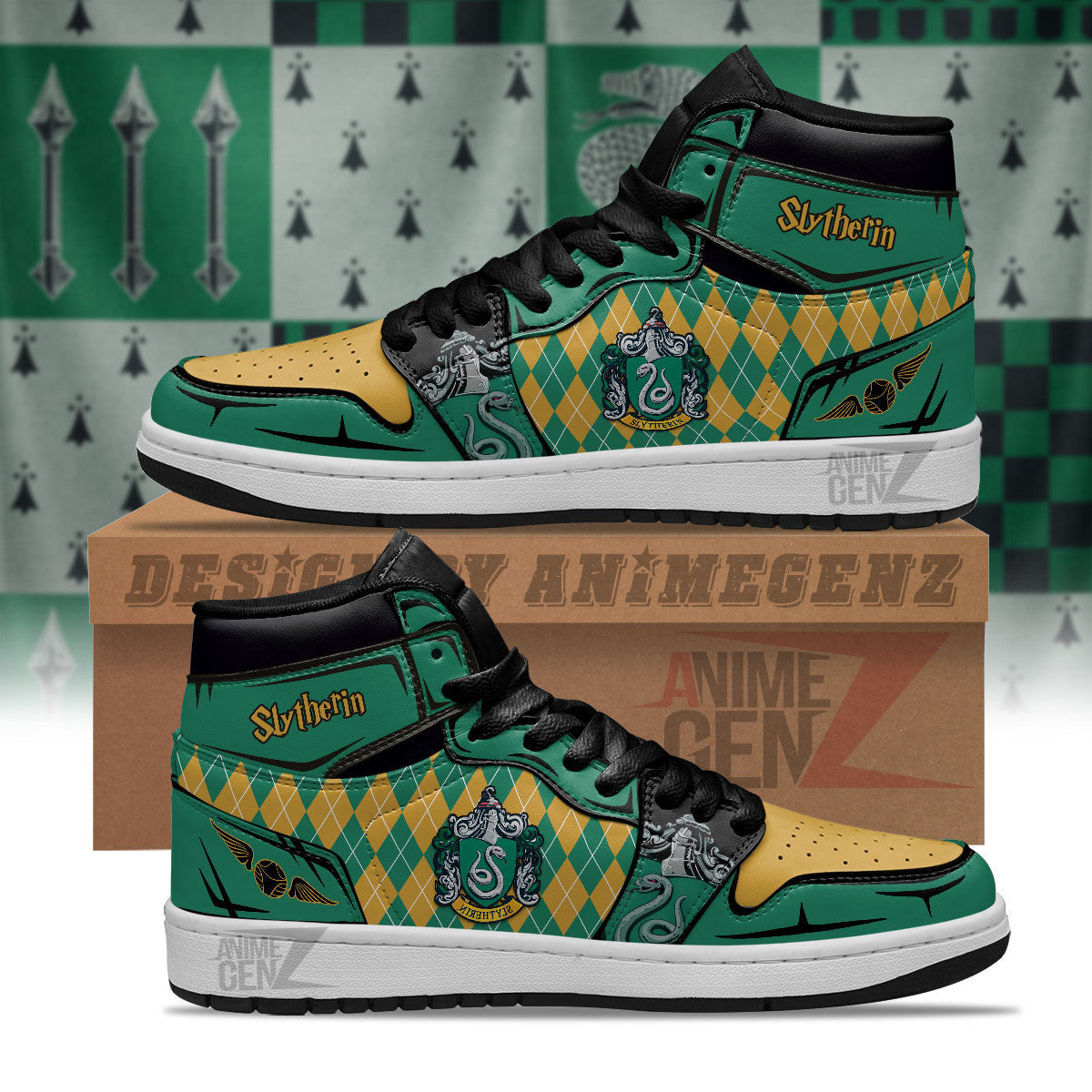 Harry Potter Slytherin JD Sneakers Custom Anime Shoes