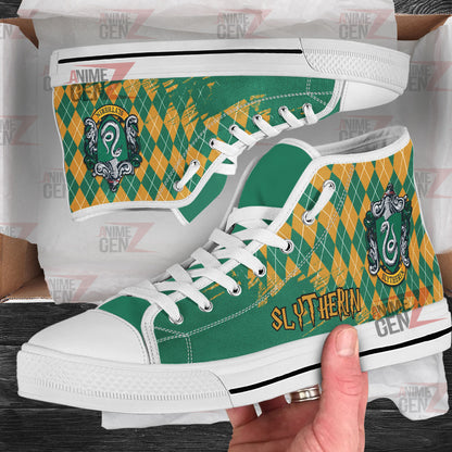 Harry Potter Slytherin High Top Shoes Custom Anime Shoes