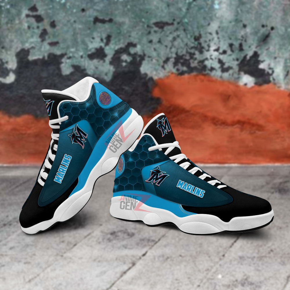 Miami Marlins Air Jordan 13 Sneakers MLB Custom Sports Shoes