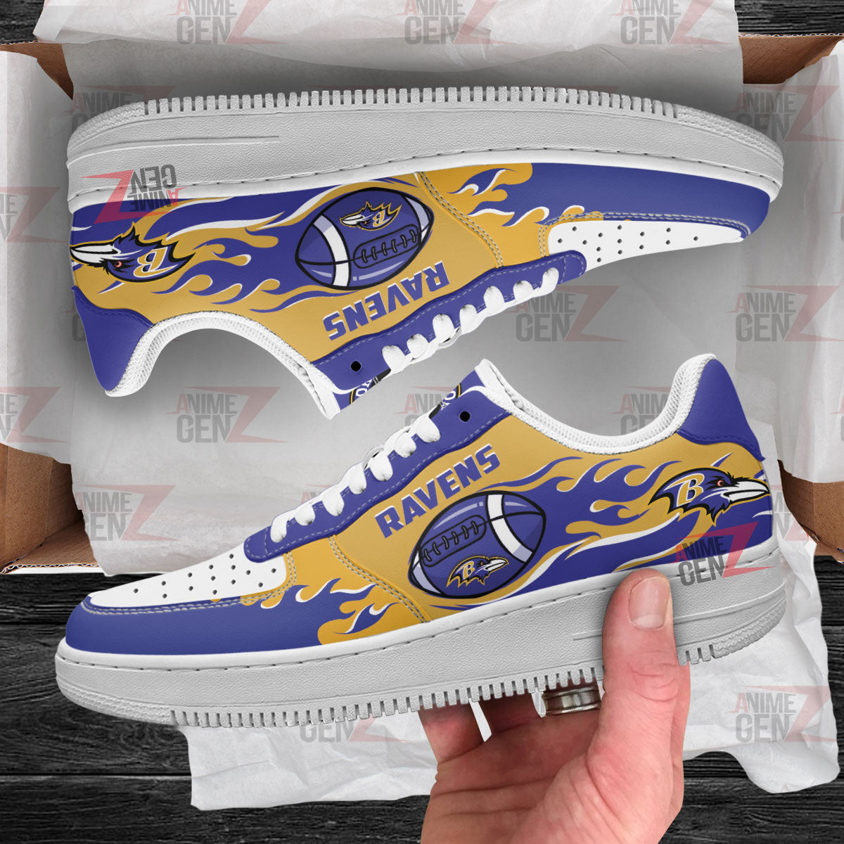 Baltimore Ravens Air Sneakers NFL Custom Sports Shoes