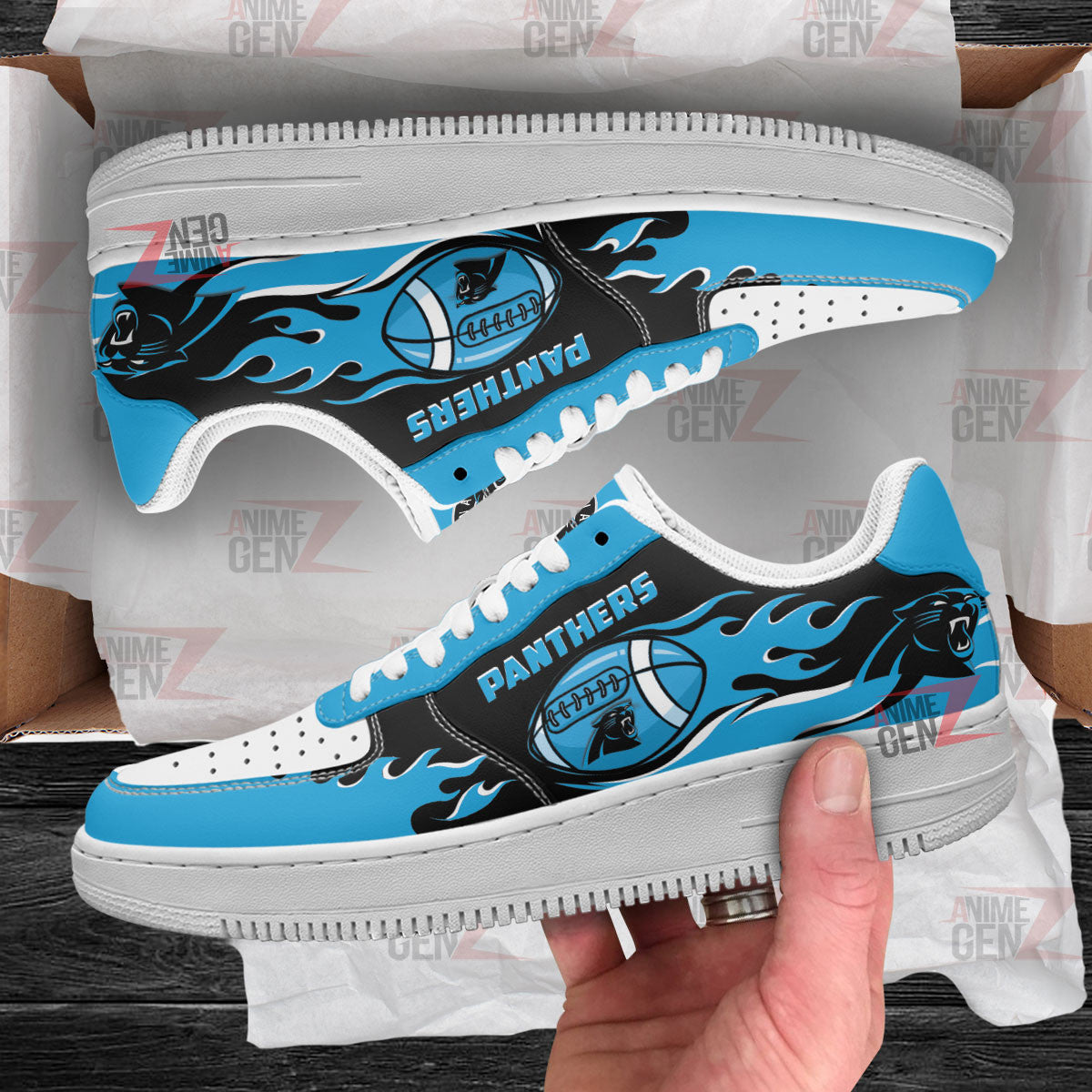 Carolina Panthers Air Sneakers NFL Custom Sports Shoes