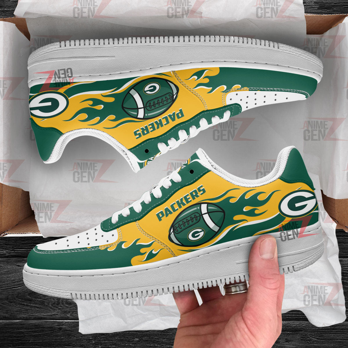 Green Bay Packers Air Sneakers NFL Custom Sports Shoes