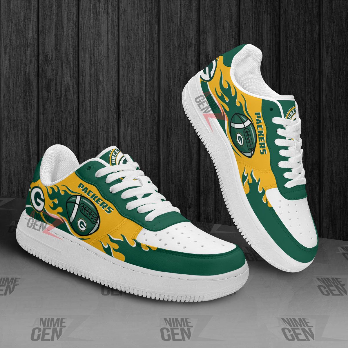 Green Bay Packers Air Sneakers NFL Custom Sports Shoes