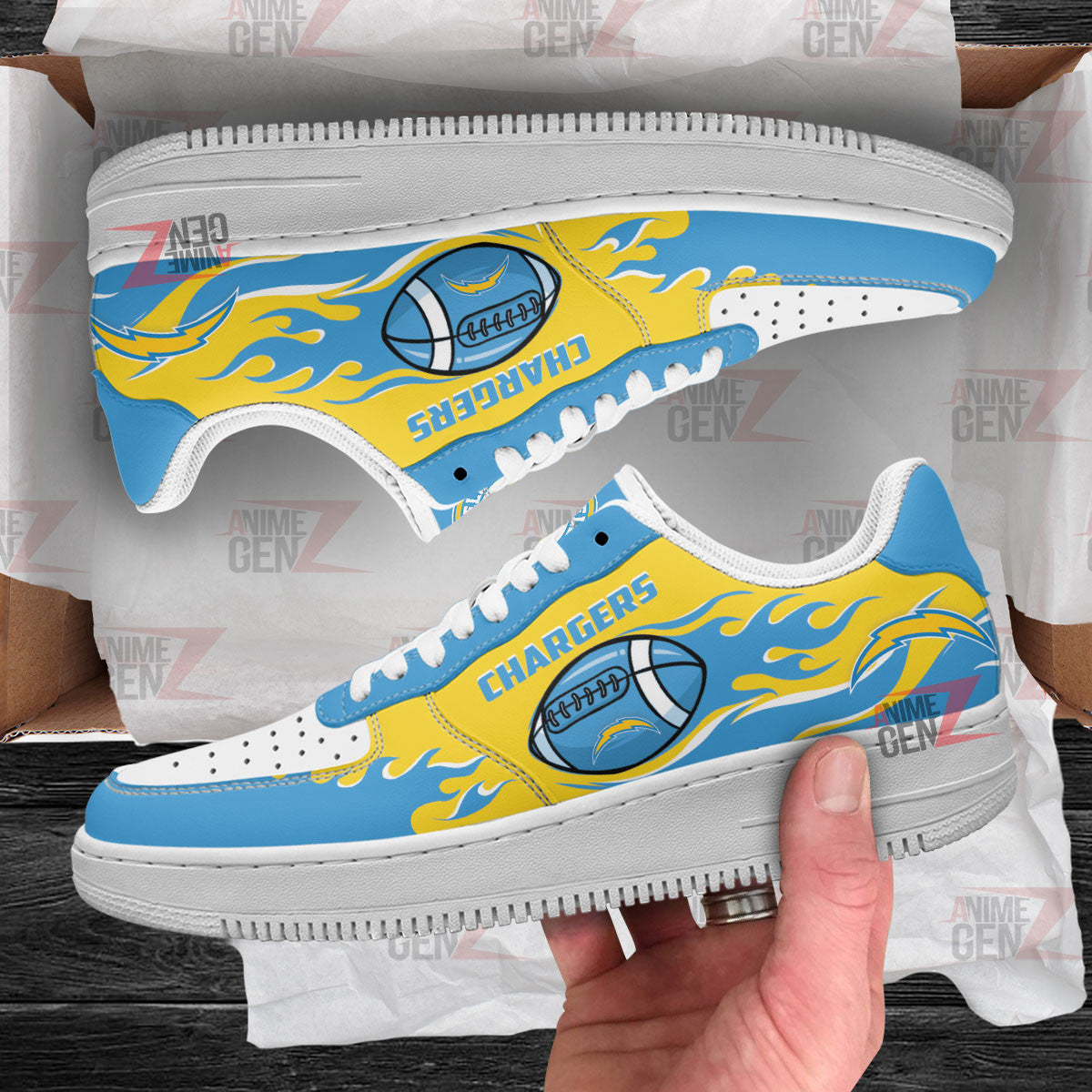 Los Angeles Chargers Air Sneakers NFL Custom Sports Shoes