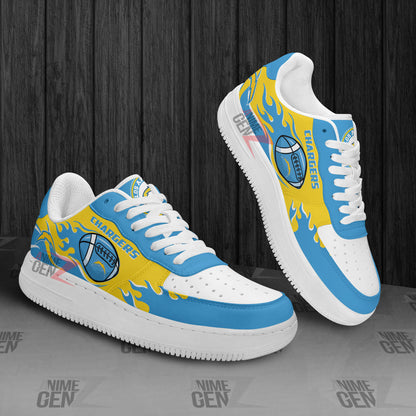 Los Angeles Chargers Air Sneakers NFL Custom Sports Shoes