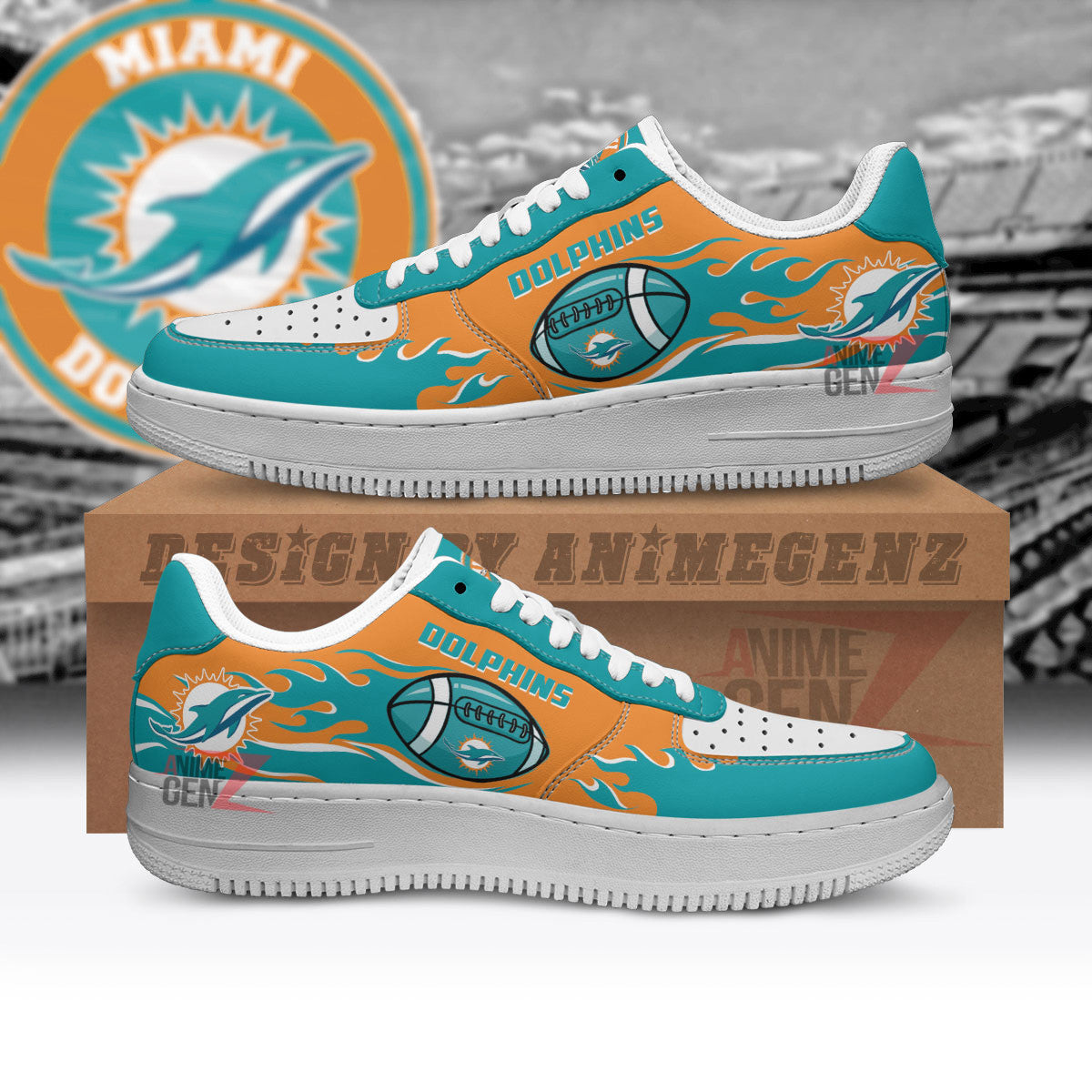 Miami Dolphins Air Sneakers NFL Custom Sports Shoes
