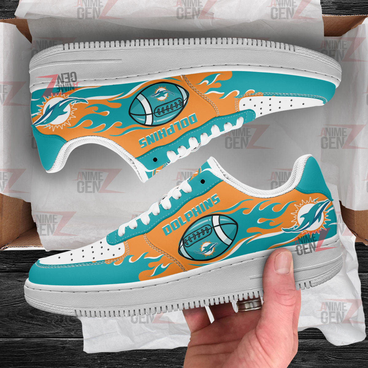 Miami Dolphins Air Sneakers NFL Custom Sports Shoes